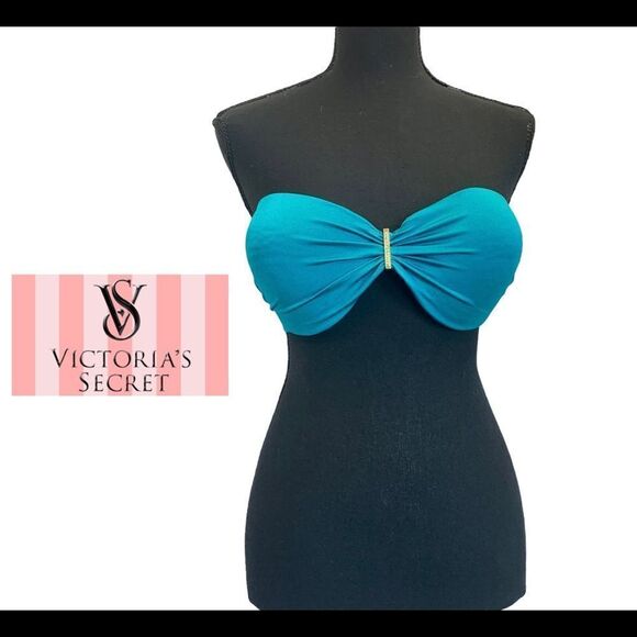 VICTORIA’S Secret Bombshell blue bikini top Sz 34DD/M/L/12 - Picture 1 of 8
